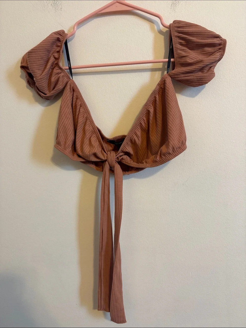 Forever 21 Rust-Orange Ribbed Knit Top - Picture 1 of 2